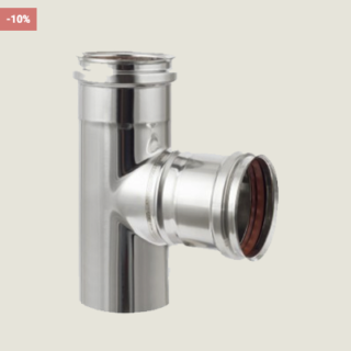 TEE Registro pellet INOX 80mm Amesti