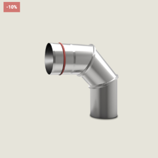 Codo 90º inox 80mm Pellet